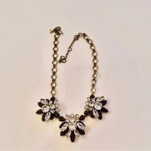 J. Crew burgundy white crystal statement Necklace